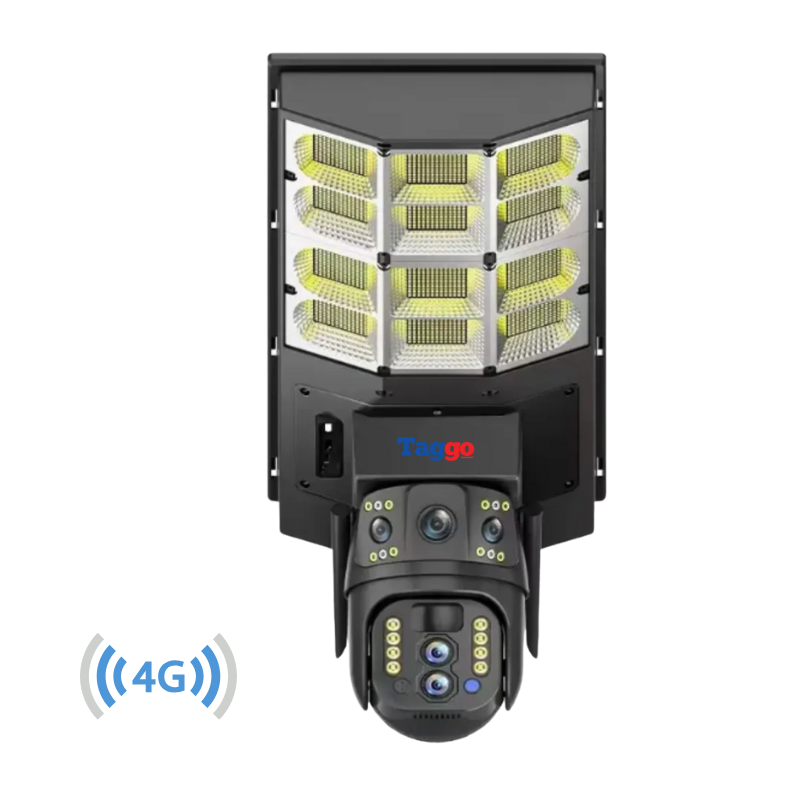 Lampa stradala cu camera 4G si incarcare solara, 8MP cu Vedere Nocturna, Zoom 10X,Urmarire Automata si Comunicare Bidirectionalal