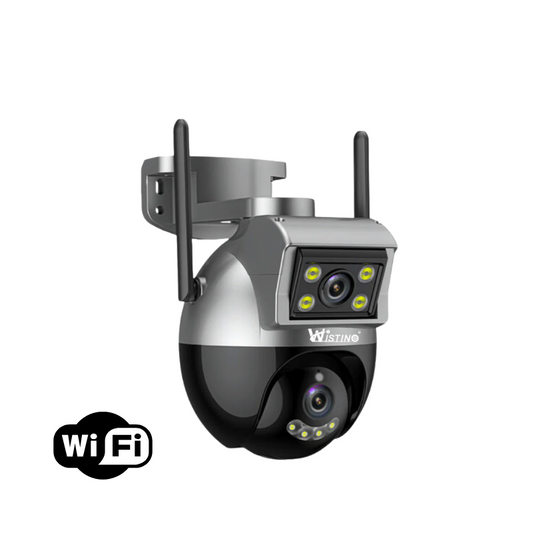 Camera de Supraveghere Exterior / Interior Dubla WIFI, 4MP, Ultra HD, Rotire, Leduri Lumina, Comunicare Bidirectionala, Senzor Miscare