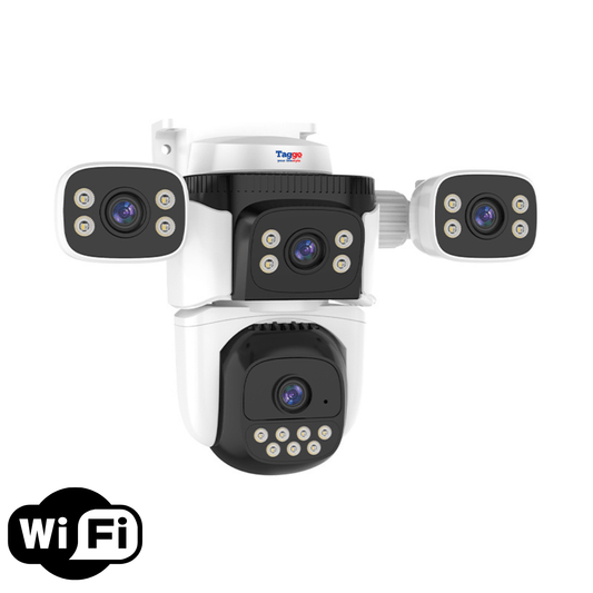 Camera supraveghere WiFi, Audio Bidirectional, 12MP, Patru Lentile HD, Vedere panoramica 360°, PTZ