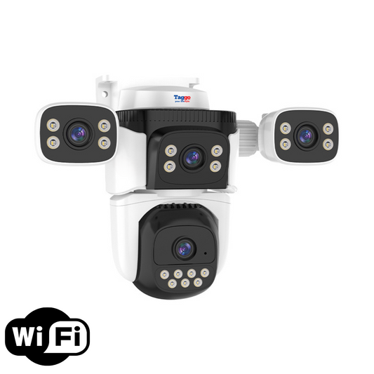 Camera supraveghere WiFi, Audio Bidirectional, 16MP, Patru Lentile HD, Vedere panoramica 360°, PTZ