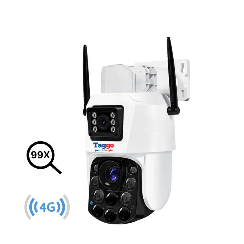 Camera de supraveghere 4G Cartela SIM 4K, 100X, 2 lentile, Control din aplicatie, Detectie umana, Rezistenta la apa IP66