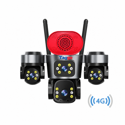 Camera de Supraveghere 4 Lentile, 16MP, Conexiune 4G, Control din Aplicatie, Viziune Colora si IR, Comunicare Bidirectionala, Protectie IP66