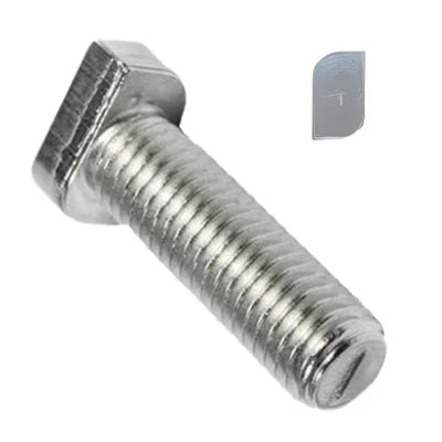 Set 100 Suruburi Cap T (Ciocan) M10x25 Inox A2, pentru Profil H 40x40, Structuri Fotovoltaice