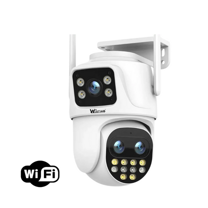 Camera de supraveghere WIFI 6K, 3 lentile, Zoom 8X, Control din aplicatie, Urmarire automata, Rezistenta la apa IP66