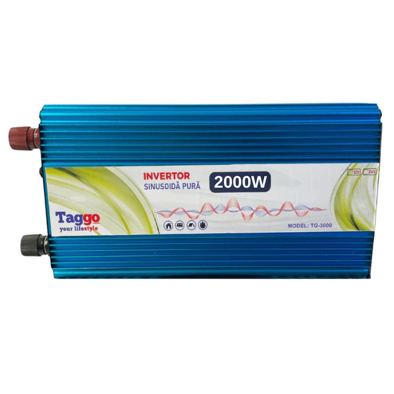 Invertor 2 in 1 SINUS PUR 2000W 12V - 220V cu Functie UPS de incarcare acumulatori