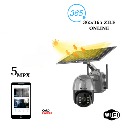 Camera de Supraveghere  5mp cu Incarcare Solara 4G, Rain Charging, Rotire Din Aplicatie, Rezistenta La Apa IP 66