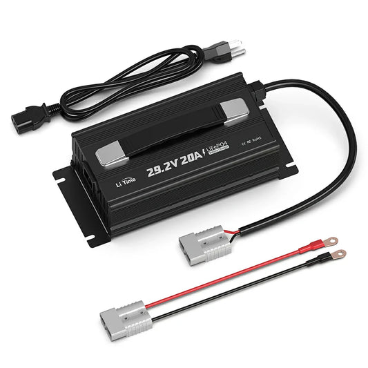 Redresor Incarcator LiTime 24V (29.2V) 20A pentru Baterii Litiu LiFePO4 – Montabil, cu maner