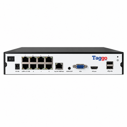 NVR 8 PoE 4K PNVR-808 cu Analiza AI, 10 Camere IP si XMEye
