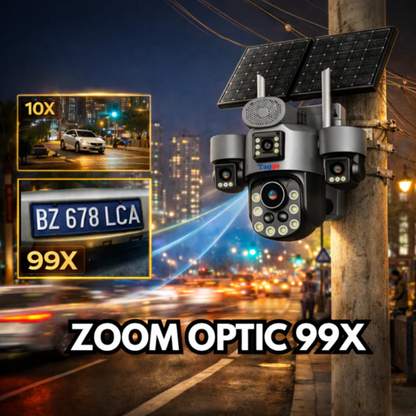 Camere Supraveghere, Panou Solar Dublu, 4K, 4G ZOOM OPTIC 99X,Vedere Full Color, Inregistarare  AOV