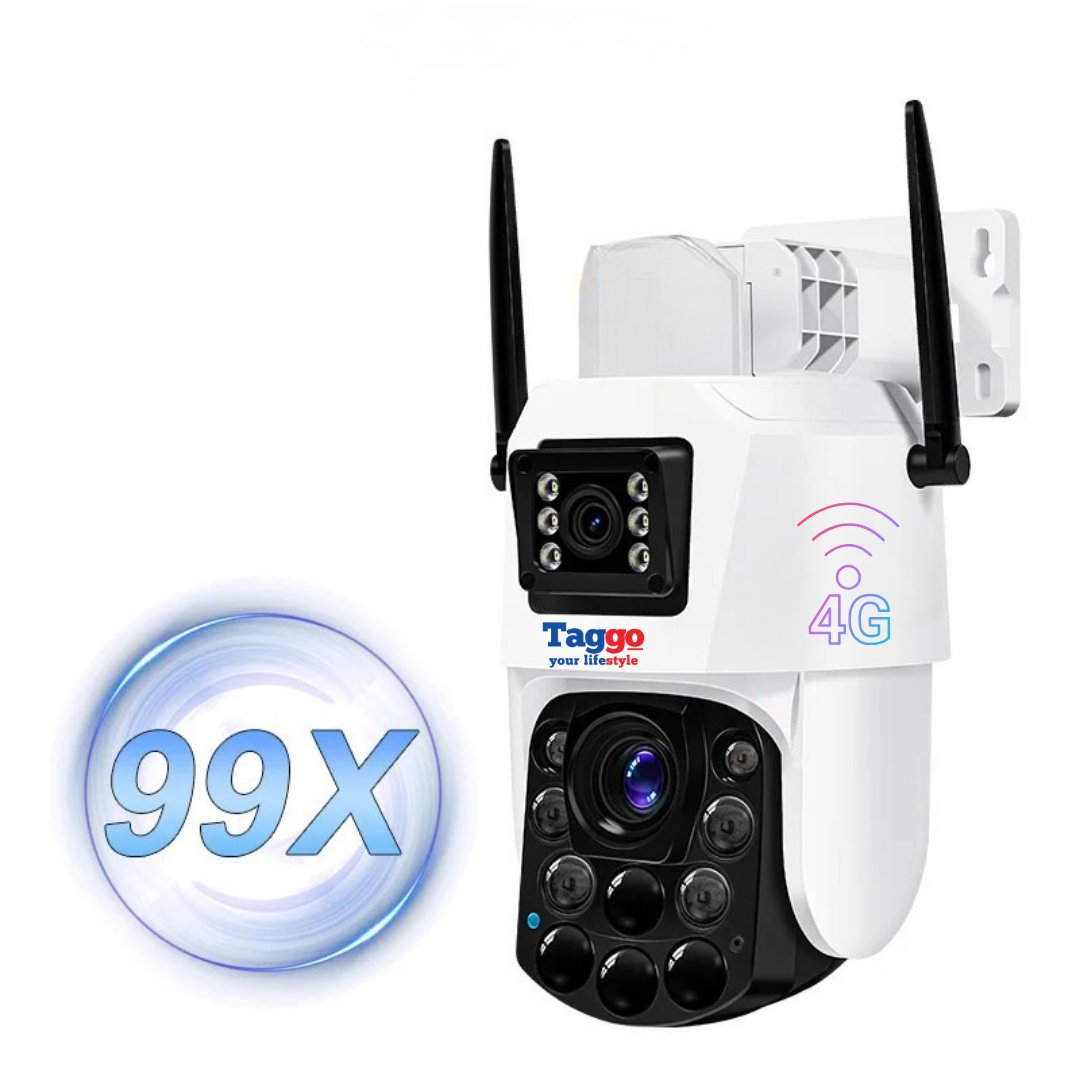 Camera de supraveghere 4G Cartela SIM 4K, 100X, 2 lentile, Control din aplicatie, Detectie umana, Rezistenta la apa IP66