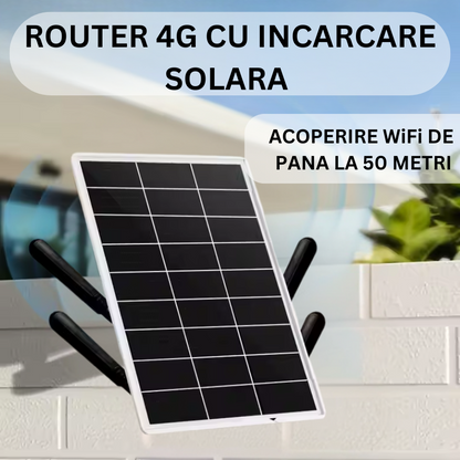 Router Wireless 4G Solar, Suport Cartela Sim, Baterie 25600mah, Echipament de Exterior Rezistent la Apa