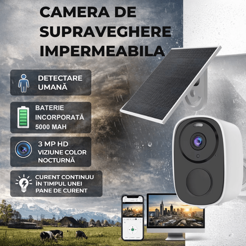 Camera Solara 4G 3MP O-KAM cu Detectare PIR, Sirena si Audio Bidirectional