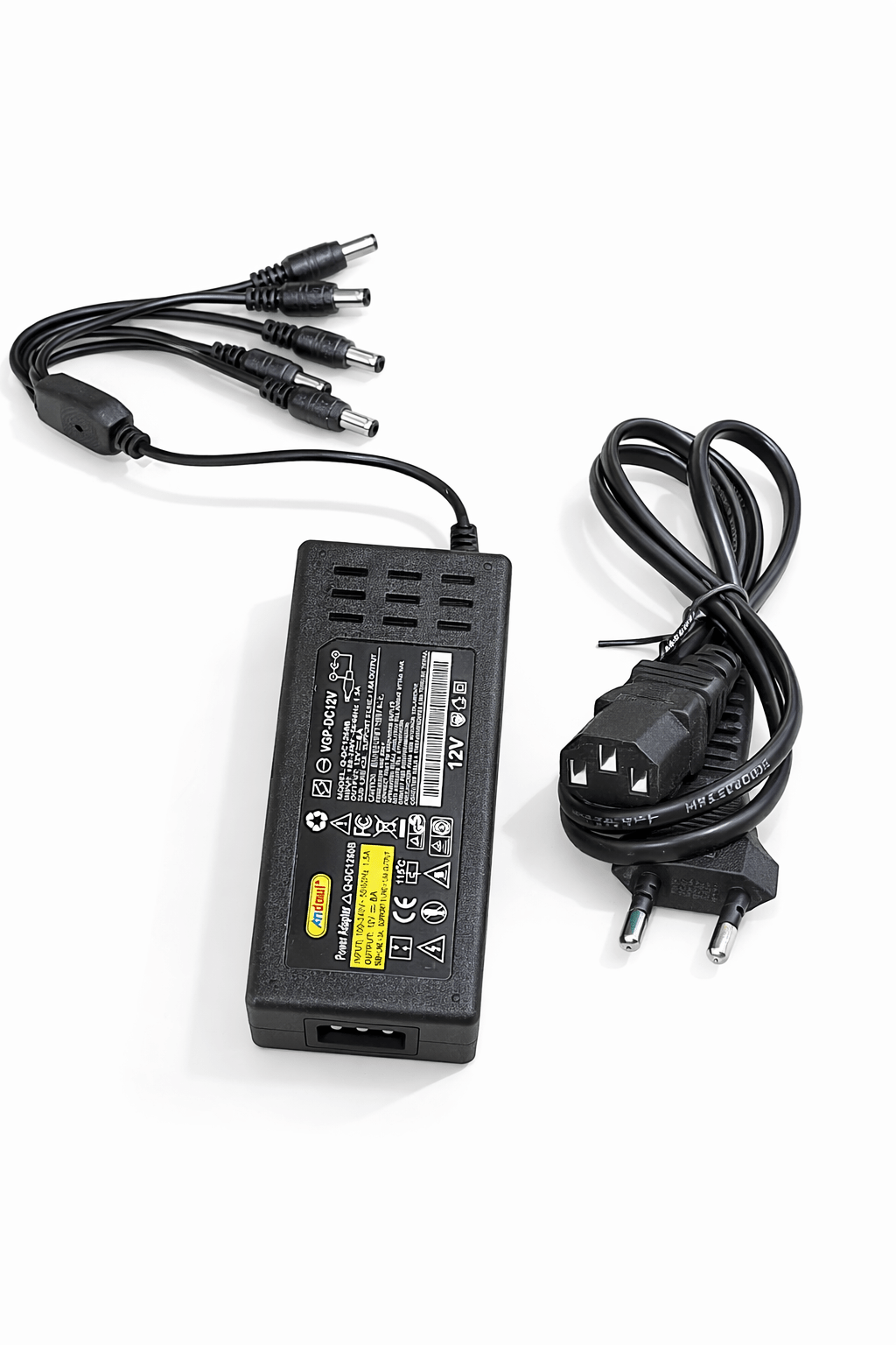 Adaptor Anduli 12V 8A 96W cu 5 Iesiri DC pentru Alimentarea Camerelor