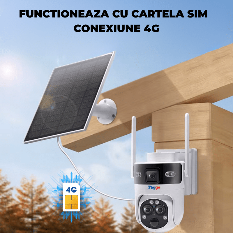 Camera Solara 4G 6MP cu 3 Lentile, Zoom Optic 15X si Tracking AI