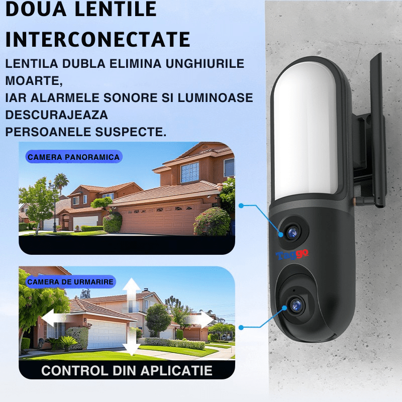 Camera WiFi Dual Lens cu Iluminare LED, Human Tracking si Vedere Nocturna Color