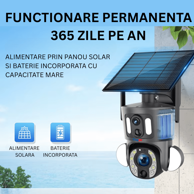 Camera Solara 4G 8MP cu Zoom Optic 20X, Baterie 15600mAh si Tracking AI