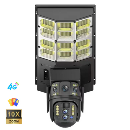 Lampa stradala cu camera 4G si incarcare solara, 8MP cu Vedere Nocturna, Zoom 10X,Urmarire Automata si Comunicare Bidirectionalal