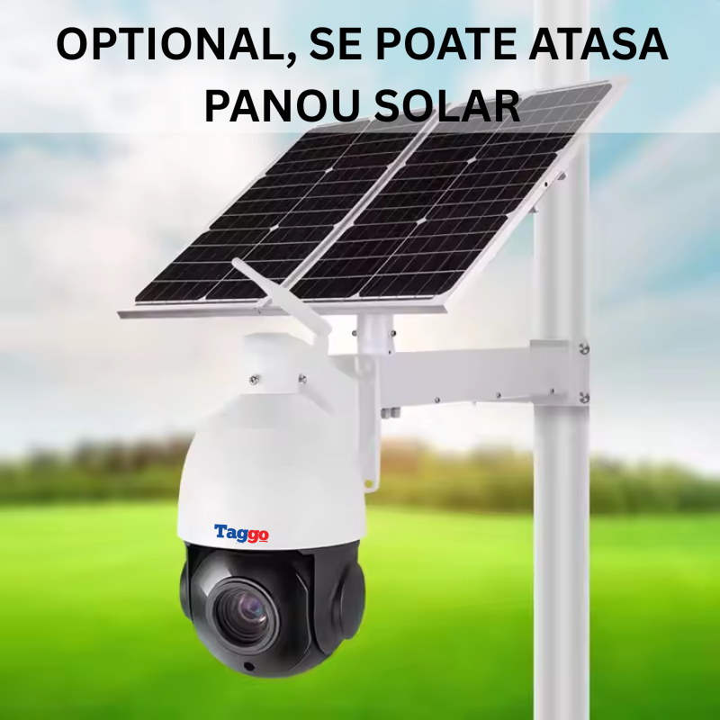 Camera de Supraveghere WiFi, cu Incarcare Solara, 5 MP, ZOOM 18X Optic, Detectie Miscare, IP66