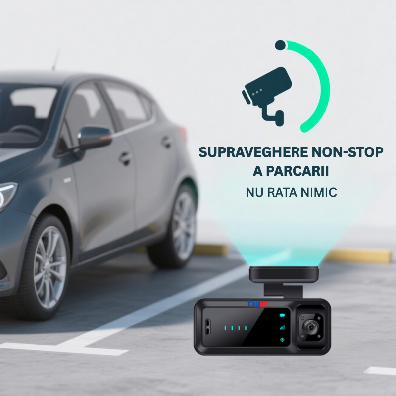 Camera Auto Dubla- Fata si Interior 4K, Cartela SIM 4G, Functionare 24/24, Viziune Nocturna, Comunicare Bidirectionala, GPS - Taggo.ro