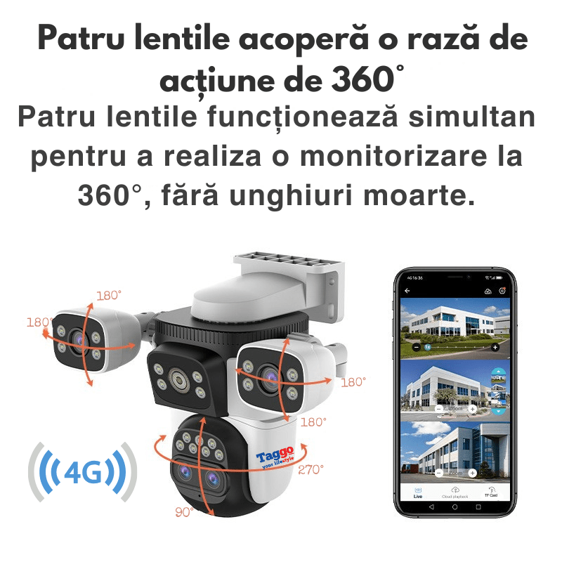 Camera Solara 4G 16MP cu 2 Lentile, Zoom Optic 10× si Urmarire AI