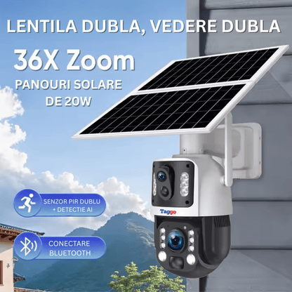 Camera Solara 4G 8MP cu 2 Lentile, Zoom Optic 20X si Panou 20W