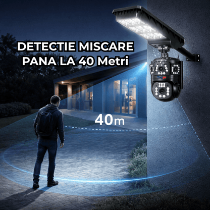 Lampa Stradala cu Camera 4G/ eSIM, 8MP, Inregistrare Continua 24/7 AOV, Viziune Color pe timp de noapte