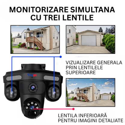Camera de Supraveghere 12MP, Cartela SIM 4G, Monitor Panoramic, Control din Aplicatia Mobila, Panou Solar