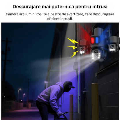 Camera Solara 4G 12MP cu 3 Lentile, Panou Solar si Detectare AI
