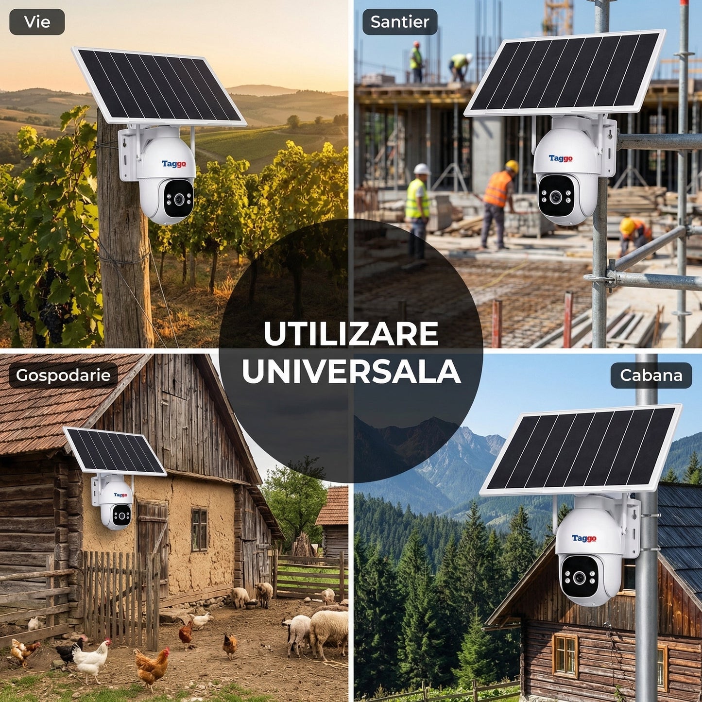 Camera Supraveghere 4G Solară Taggo Pro S30 – Full Color Noapte, eSIM, Detecție AI 40M, AOV 24/7, 5MP