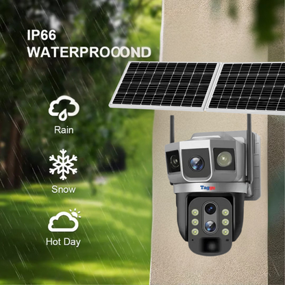 Camera Supraveghere Solara 4G 4K Ultra HD, Zoom 10X, Panou 10W, Rotire Din Aplicatie, Rezistenta La Apa IP 66
