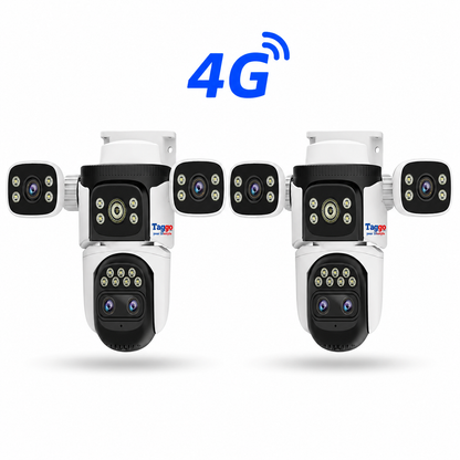 Pachet 2x Camere Supraveghere, Conexiune 4G, 4 lentile, Zoom 10x