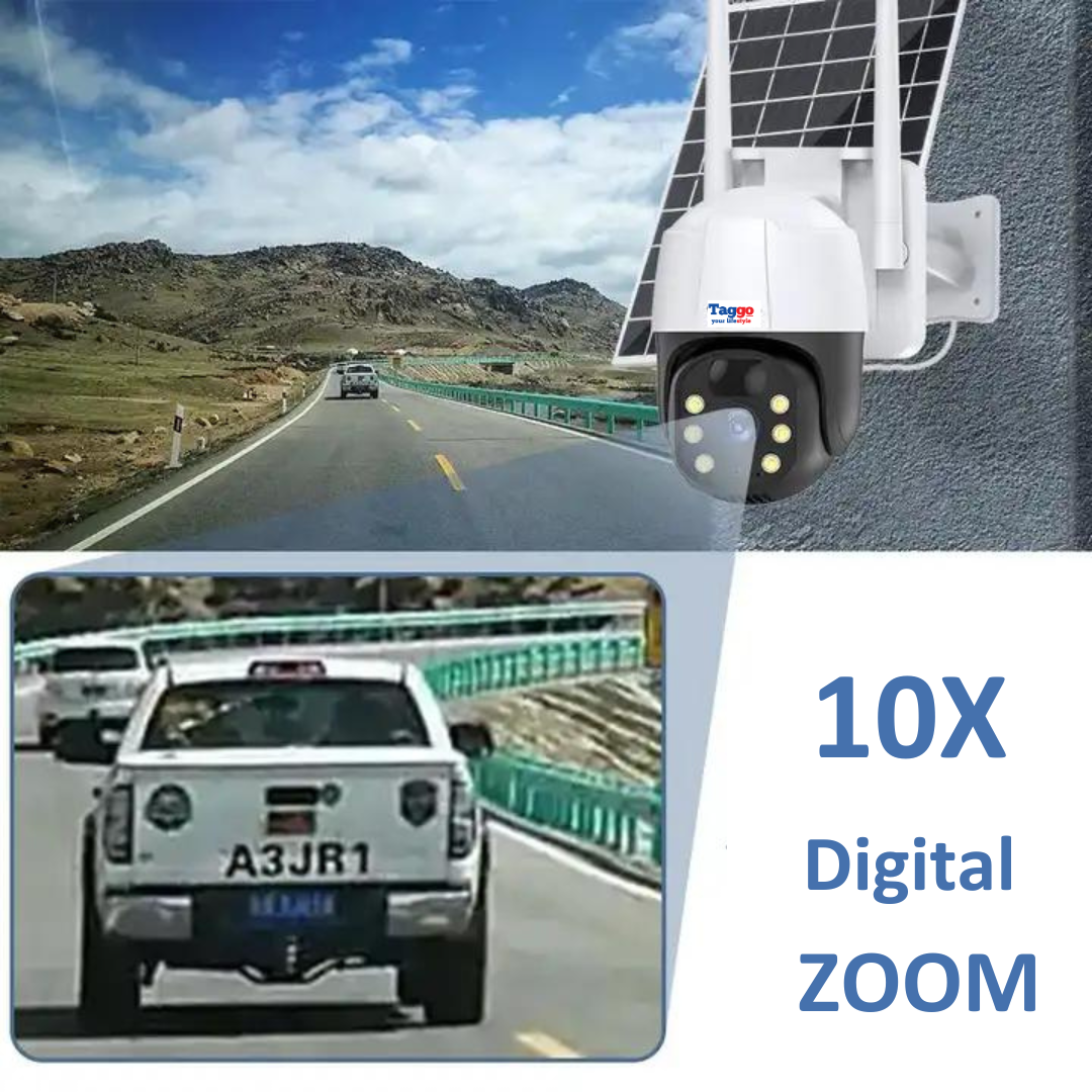 Camera de Supraveghere Solara Exterior 4G Cartela SIM 5 MP, Zoom 10X, Full HD, Panou Solar 10W Rezistenta La Apa IP 66 + Card 64GB