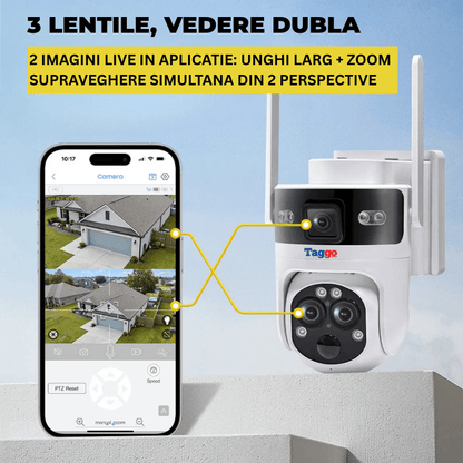 Camera Solara 4G 6MP cu 3 Lentile, Zoom Optic 15X si Tracking AI