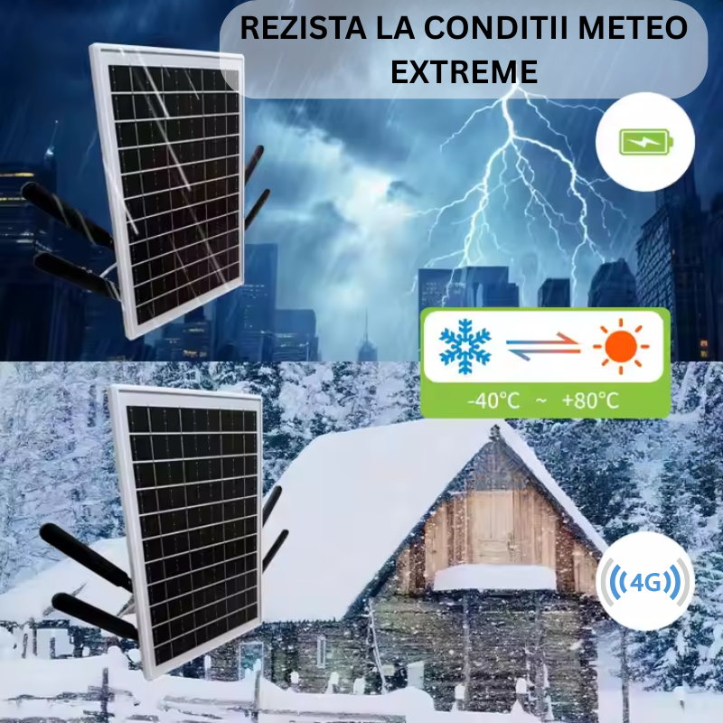 Router Wireless 4G Solar, Suport Cartela Sim, Baterie 25600mah, Echipament de Exterior Rezistent la Apa