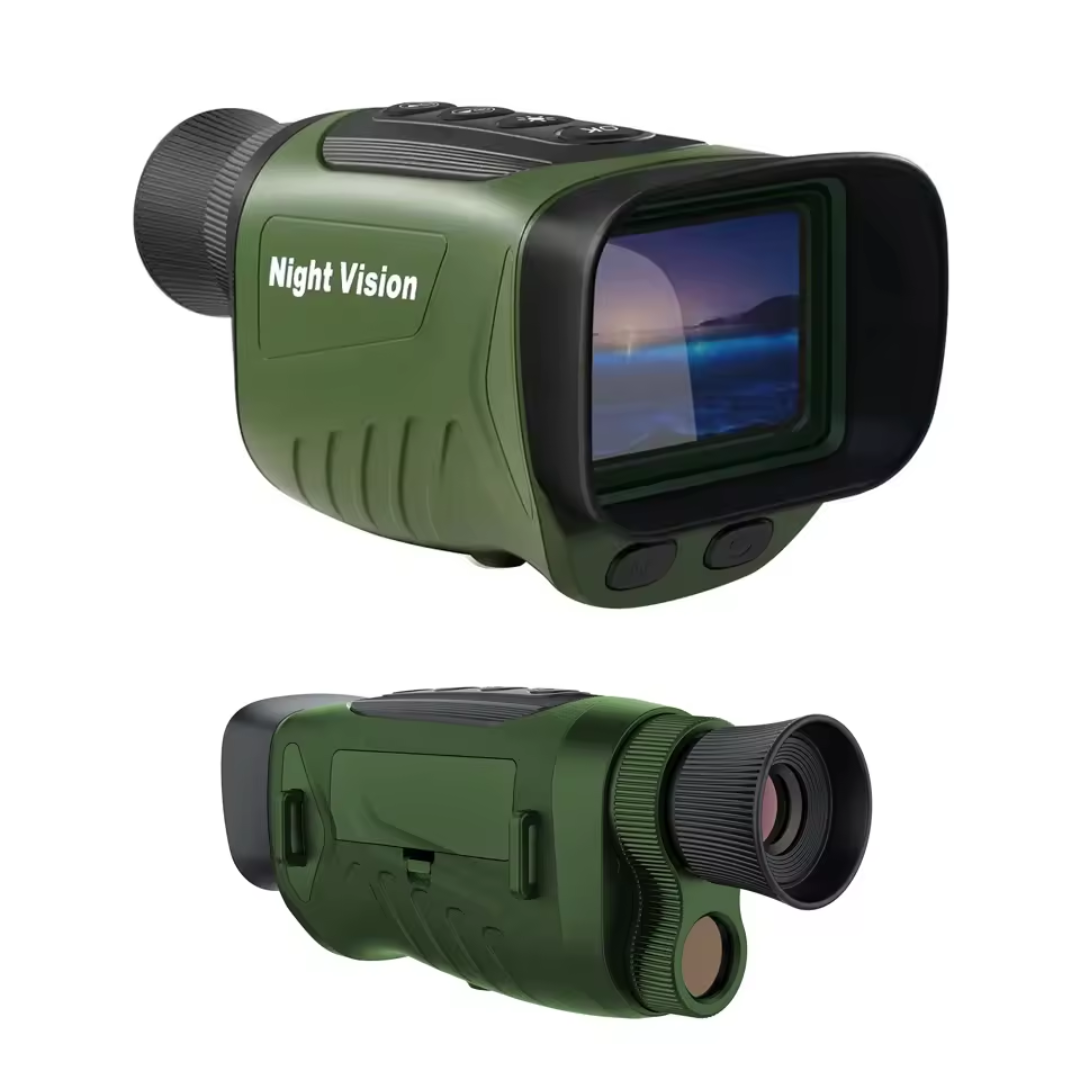 Monocular Digital Profesional cu Night Vision de Vanatoare 4K, Zoom 8X, Ecran LCD, Acumulator, Verde - Taggo.ro