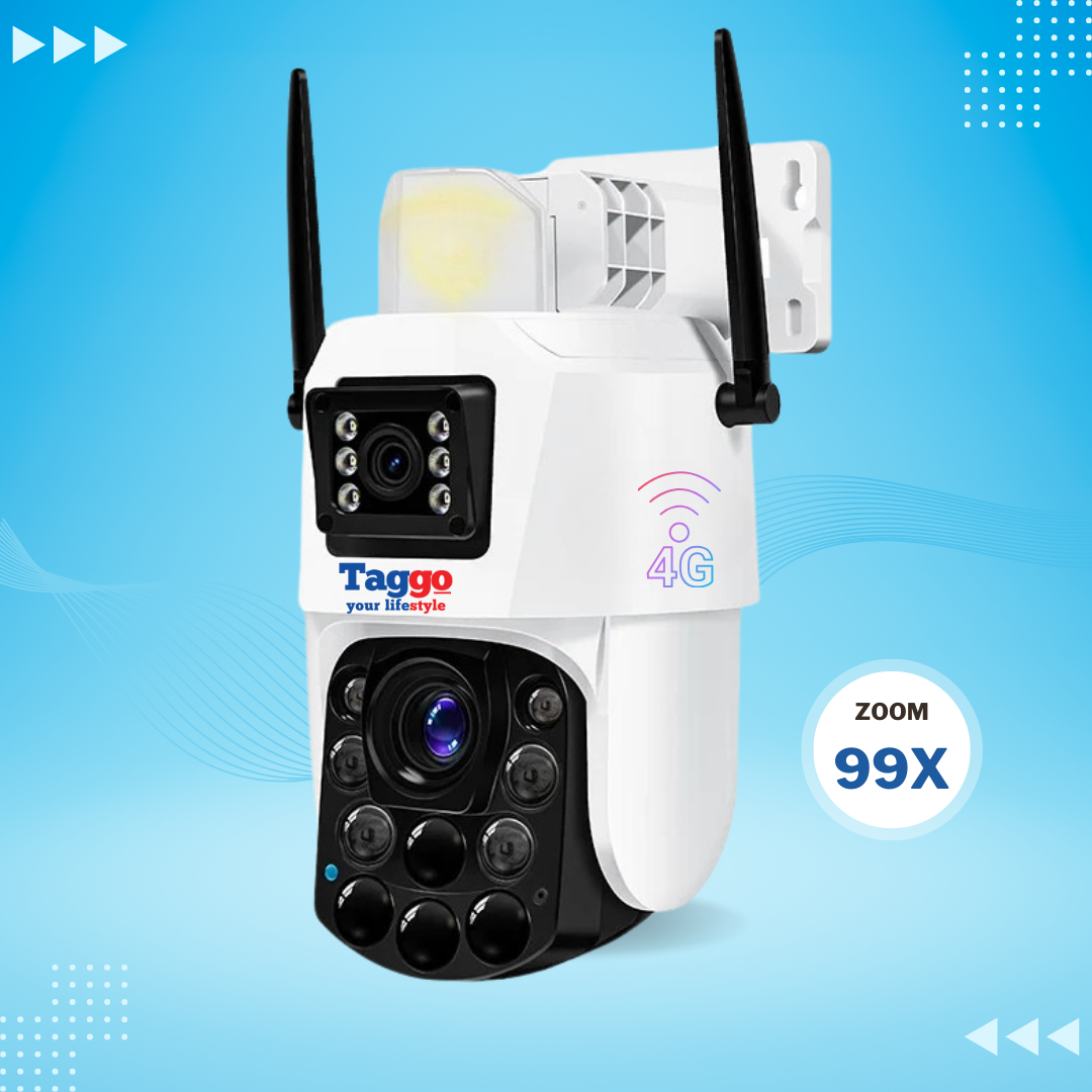 Camera de supraveghere 4G Cartela SIM 4K, 100X, 2 lentile, Control din aplicatie, Detectie umana, Rezistenta la apa IP66