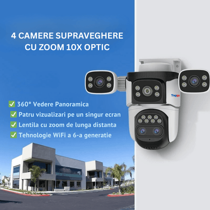 Camera Crocodil 12MP WiFi – Zoom 10X, Vedere Nocturna Color, Urmarire Automată
