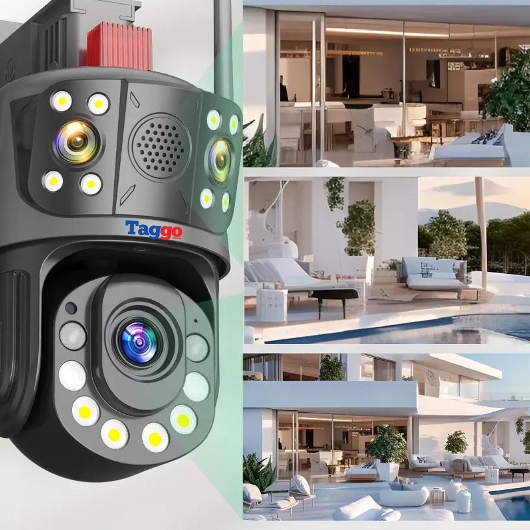 Camera de supraveghere WIFI 4K, Zoom 100X, 2 lentile, Control din aplicatie, Detectie umana, Rezistenta la apa IP66