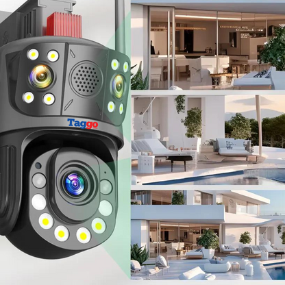 Camera de supraveghere WIFI 4K, Zoom 100X, 2 lentile, Control din aplicatie, Detectie umana, Rezistenta la apa IP66