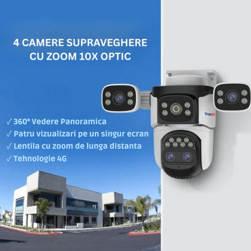 Camera Solara 4G 16MP cu 2 Lentile, Zoom Optic 10× si Urmarire AI
