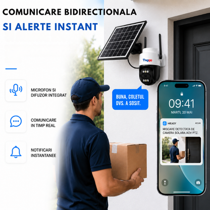 Cameră Supraveghere 4G AOV PTZ 5MP Solară | Hieasy