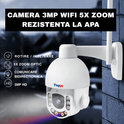 Camera WiFi 3MP cu Zoom Optic 5X, Detectare Umana si Alarma