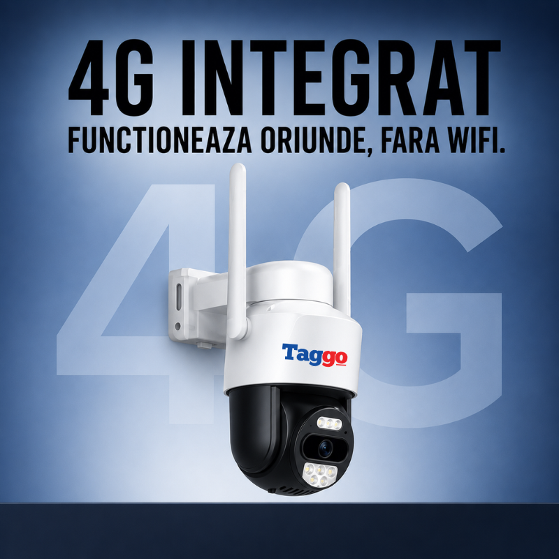 Camera Supraveghere 4G Cartela Sim, Panou Solar, 3MP, Inregistrare AOV 24/7, Night Vision