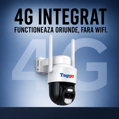 Camera Supraveghere 4G Cartela Sim, Panou Solar, 3MP, Inregistrare AOV 24/7, Night Vision