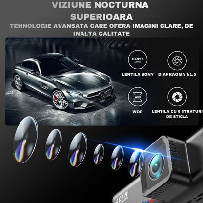 Camera Auto DVR V56 4K Dual cu GPS Integrat, WiFi, Senzor Sony