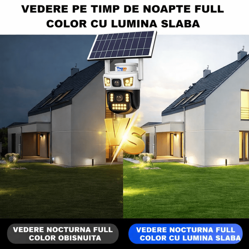 Camera Solara AOV 8MP 4G eSIM cu 2 Lentile, Auto Zoom 12× si Inregistrare 24/7