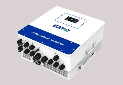 Invertor solar hibrid EASUN 6kW 48V IP65 – tehnologie baterie-catre-retea, Dual MPPT, intrare/iesire AC dubla, paralelizare pana la 6 unitati (sistem trifazic), WiFi