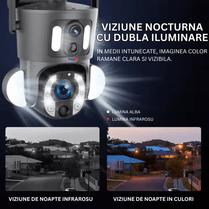 Camera Solara WiFi 6MP cu Zoom Optic 20X, Baterie 15600mAh si Tracking AI