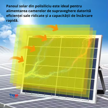 Panou solar 60W cu acumulatori inclusi de 40Ah, pentru camere de supraveghere, iesire 12V
