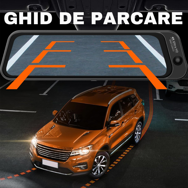 Oglinda Retrovizoare DVR S16 4K, cu 3 Camere (Fata + Interior + Spate ), Ecran 9.66”, WiFi